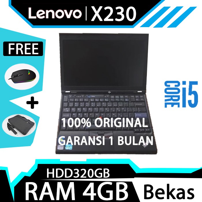 Jual Laptop Bekas Lenovo Thinkpad X230 Corei5 3320M 4GB 320GB Murah