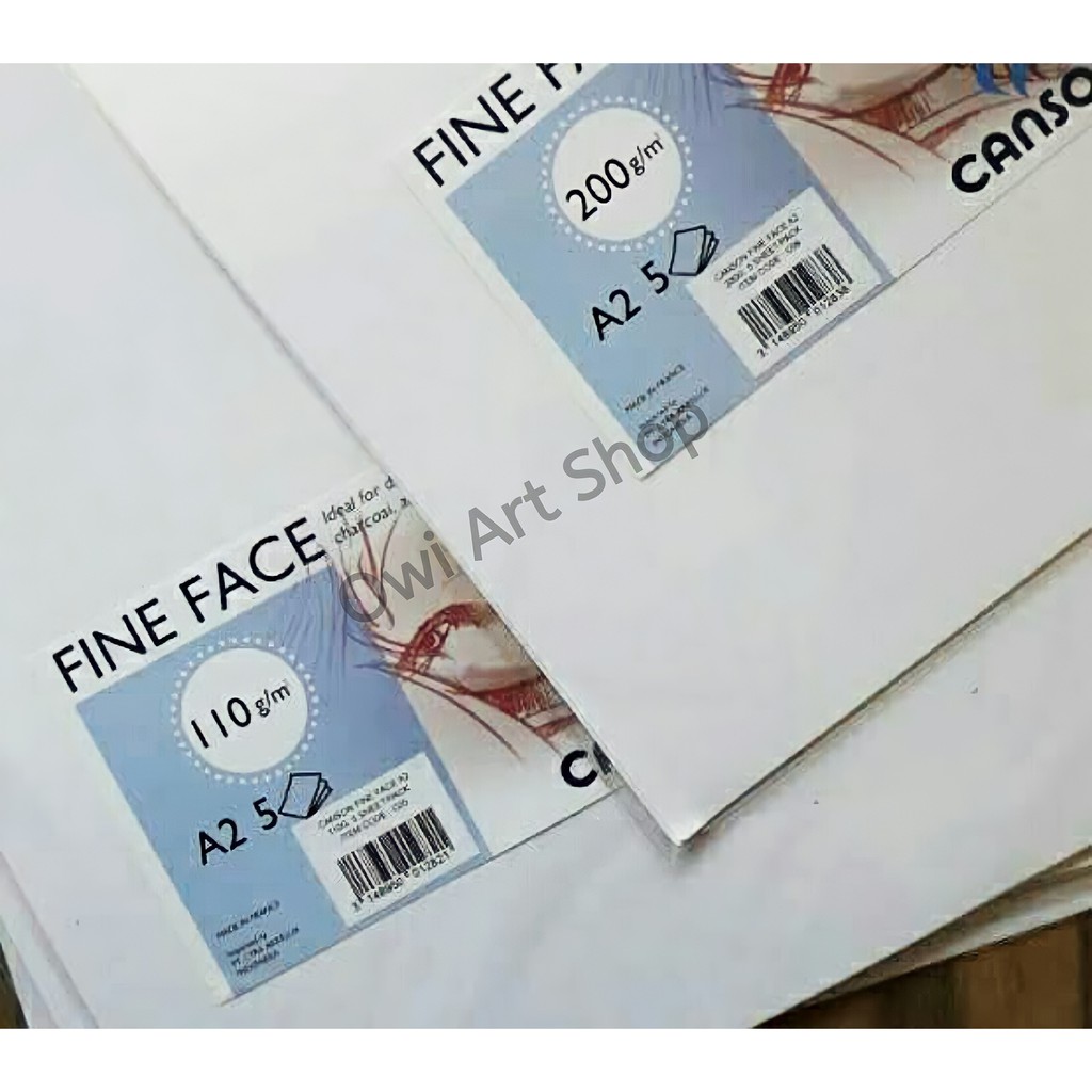 

Kertas Canson Fine Face A2 - 5 Lembar - 200gsm / 110gsm - Kertas Gambar Sketsa Canson Fine Face