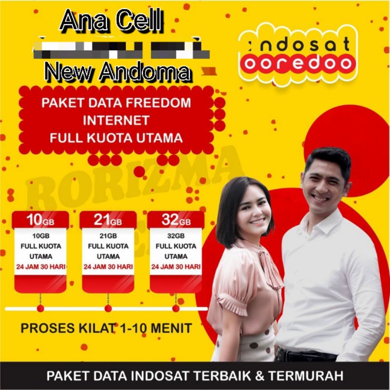 Sale paket data freedom Internet Indosat 32GB dan unlimited termurah full 24 jam 30 hari