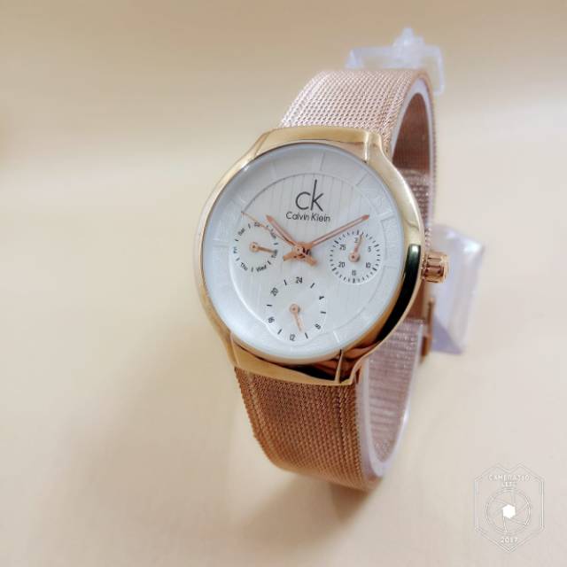 JAM TANGAN WANITA CK0304 CHRONO RANTAI PASIR HALUS