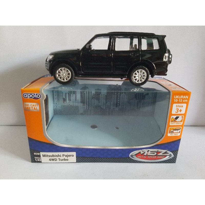 MITSUBISHI PAJERO 4WD TURBO DIECAST APOLO 1:43 MINIATUR MOBIL KOLEKSI MAINAN KOLEKTOR HADIAH ULANG T