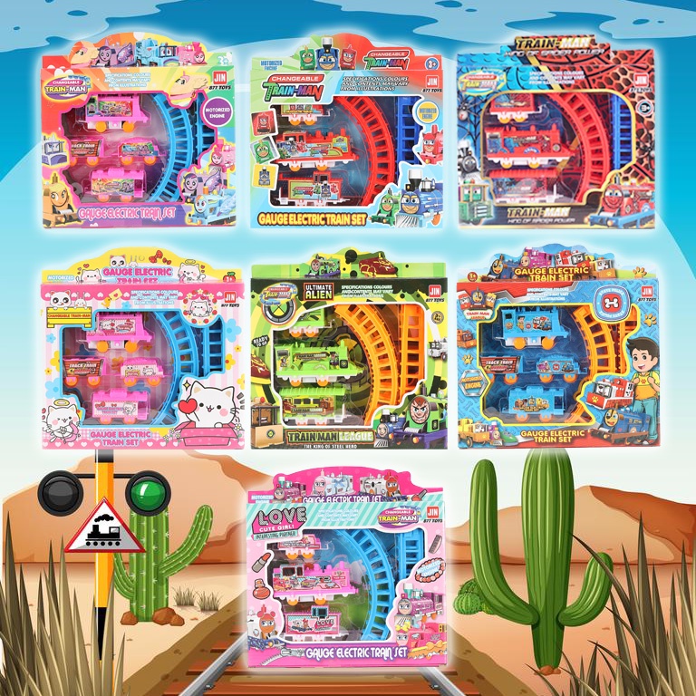 GG Mainan Kerata Api Dengan Rel Lurus Lengkung