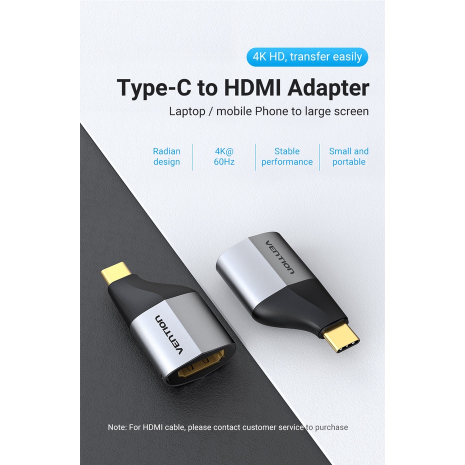 ( Bisa Cod ) Vention Adaptor USB 3.1 Type-C to HDMI Thunderbolt 4K MACBOOK TCA TCD