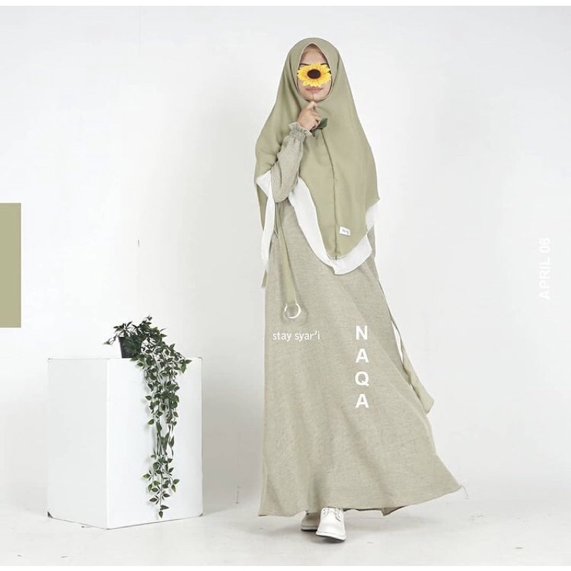 Preloved Set Gamis Naqa Batch 11 - Greentea