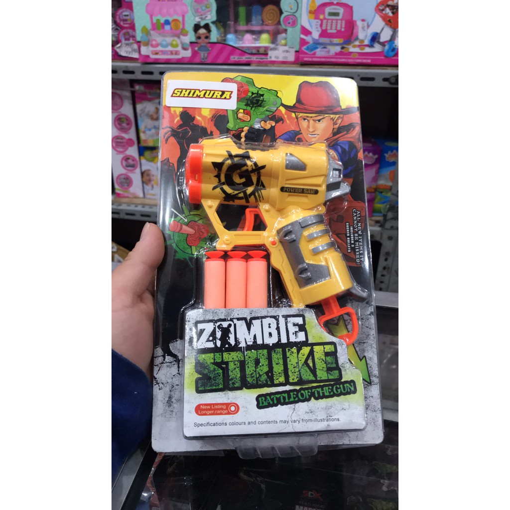 MAINAN PISTOL ZOMBIE STRIKE SOFT BULLET NERF GUN