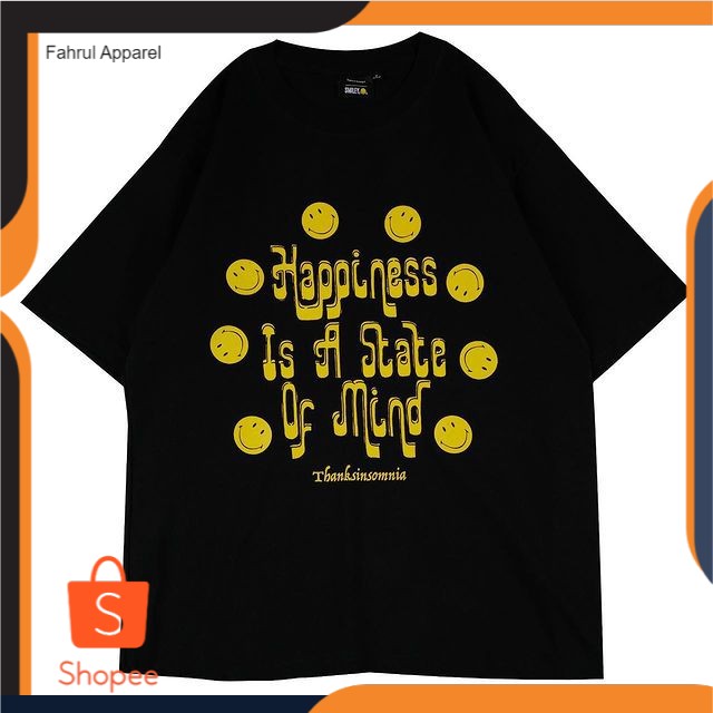 Smiley Thanksinsomnia Tshirt Happiness Black