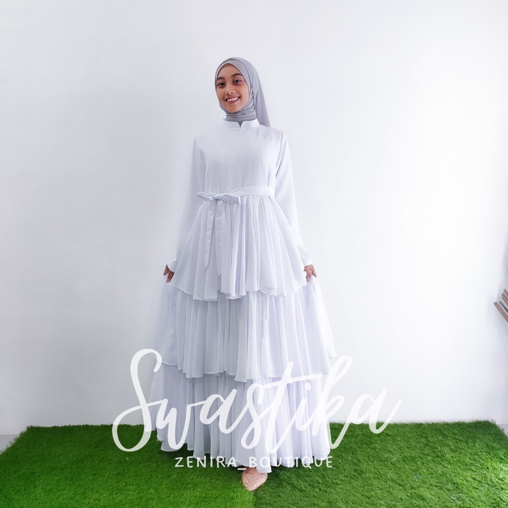 SWASTIKA Dress ceruty babydoll / baju pesta / prewedding /gaun wisuda / lamaran /  gamis remaja kondangan / couple / tersedia ukuran kecil hingga jumbo