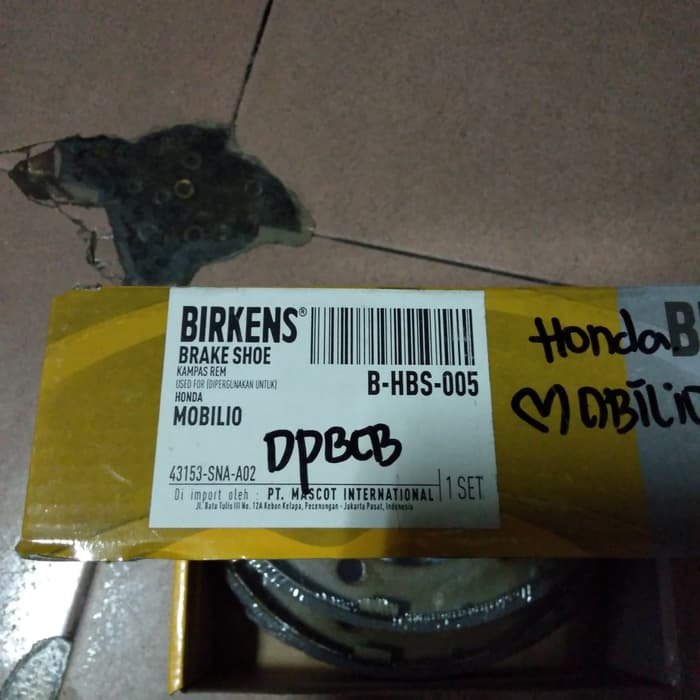 kampas rem belakang honda mobilio / kampas rem belakang mobilio
