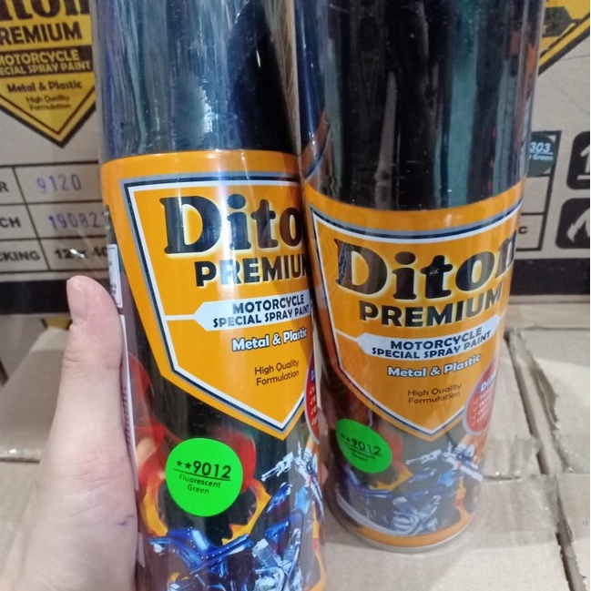 Pilok Pilox Cat Semprot DITON Premium F 9012** Fluorescent Green Stabilo Hijau (400cc)