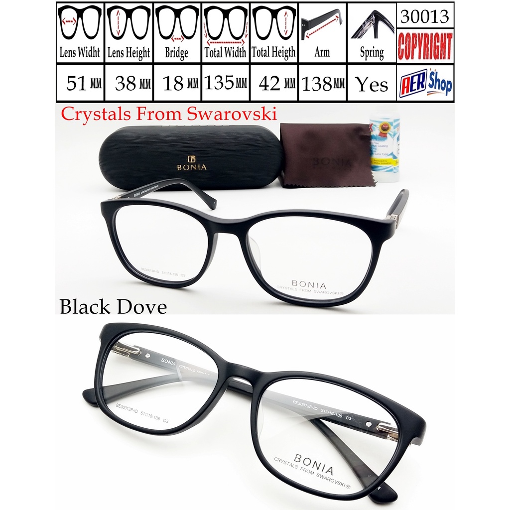 frame BONIA ORIGINAL CRYSTALS FROM SWAROVSKI kacamata new minus bonia