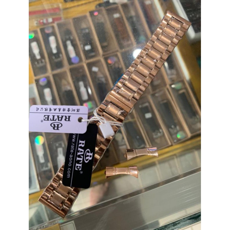 Strap Tali Jam Tangan rante rantai Original Stenlis teel ROSE GOLD buckle clik