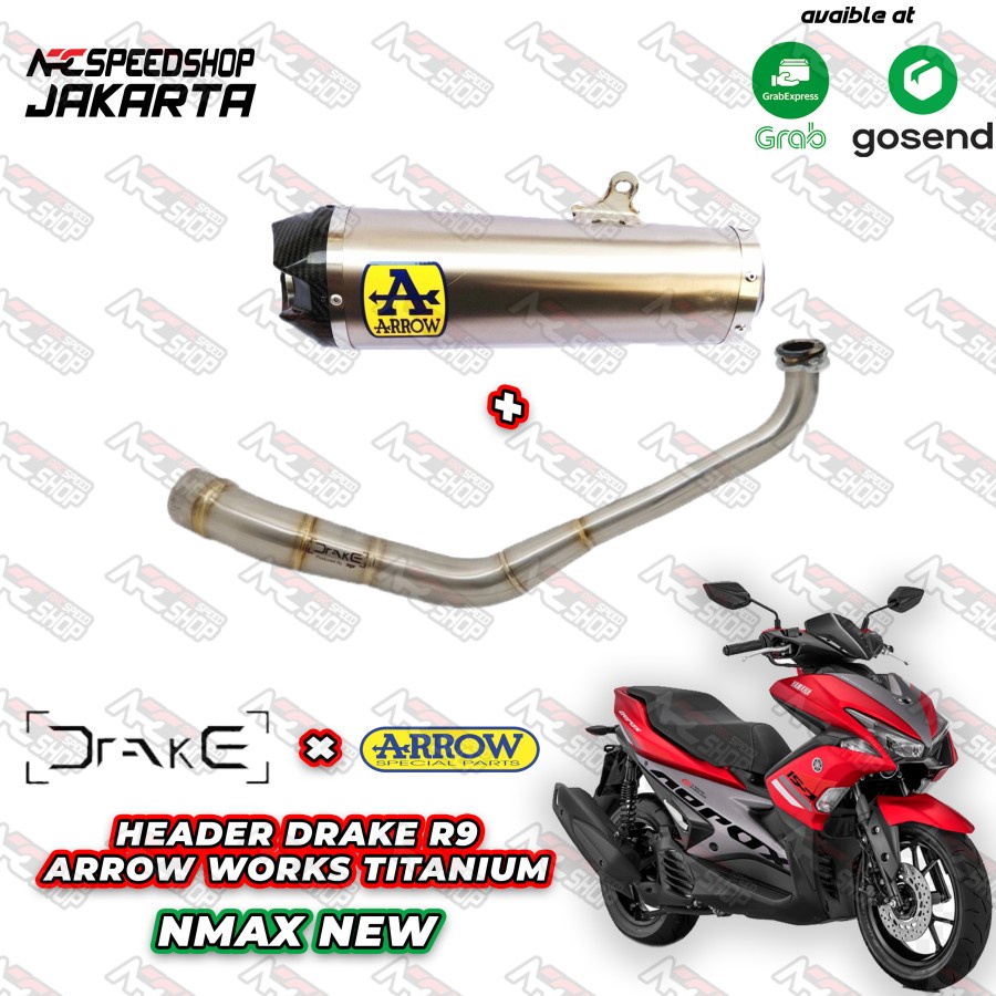 Knalpot Arrow Works Titanium Aerox 155 Fullsystem Stainless