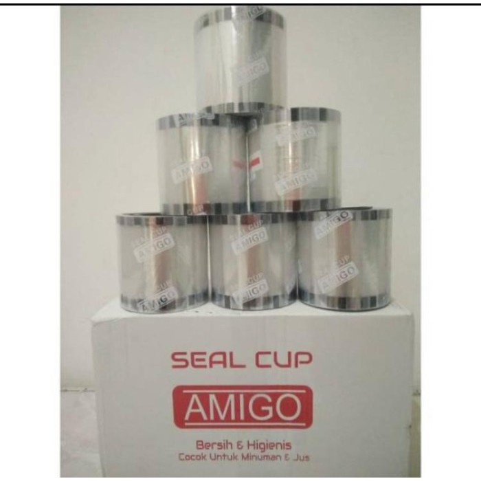 Plastik Seal Cup Pop Ice Ice Motif Polos Amigo Polos isi 1200 cup