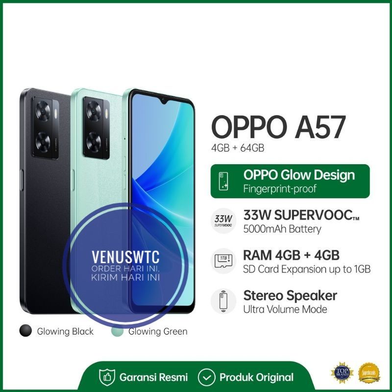 Oppo A57 4/64 4/128 garansi resmi oppo (no repack)
