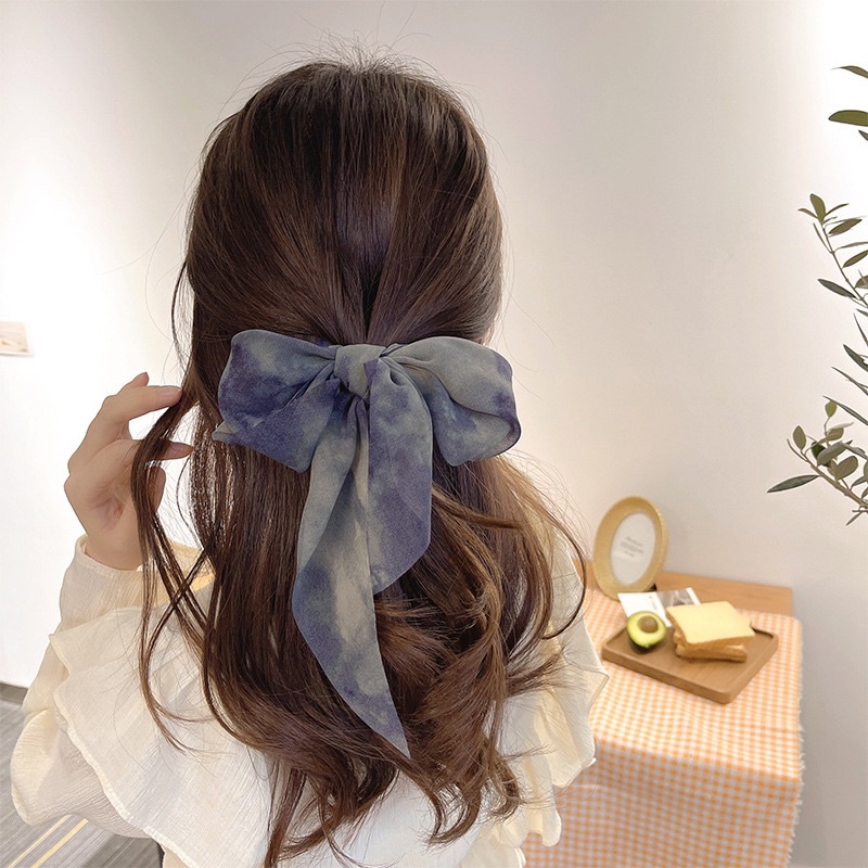 KOREAN RIBBON SCRUNCHY WASHED / IKAT RAMBUT KOREA PITA / SCRUNCHIES BOW-5