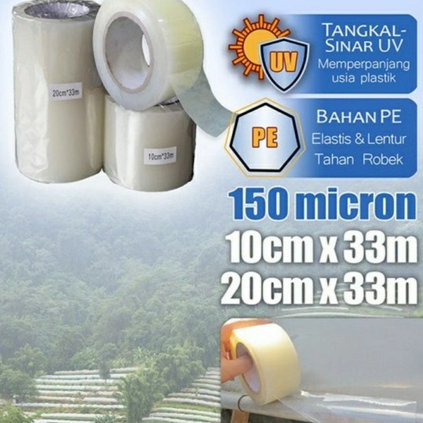

Dijual Lakban Plastik UV Green House 150 micron 10 cm x 33 meter Berkualitas