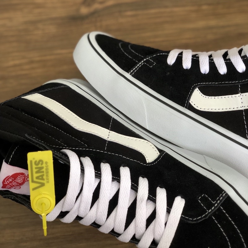 ( PROMO BNYAK BONUS BAYAR DI TEMPAT COD ) Vans Sk8 High Black White Import Premium