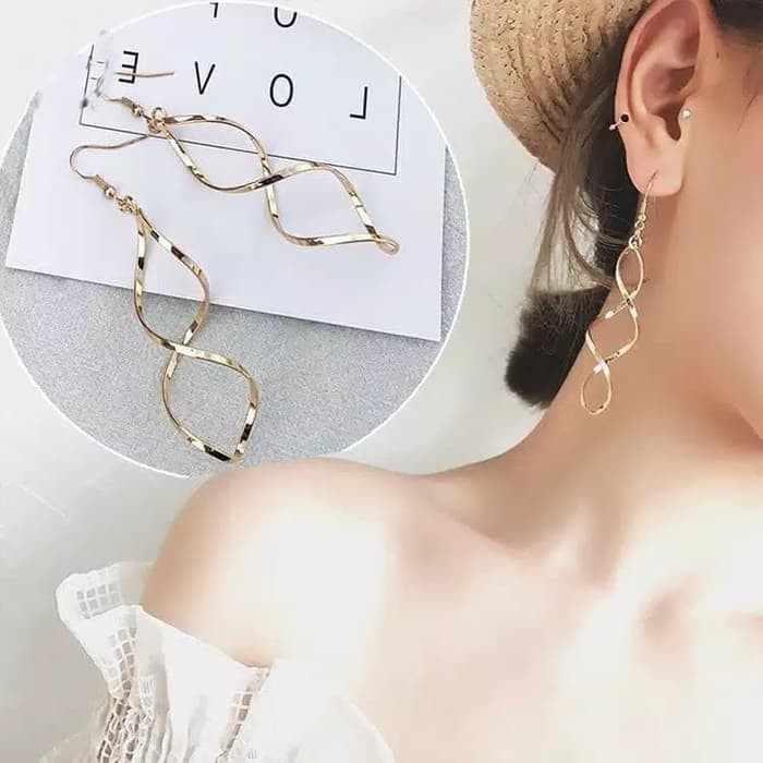 Anting Korea Model Spiral Gold Silver