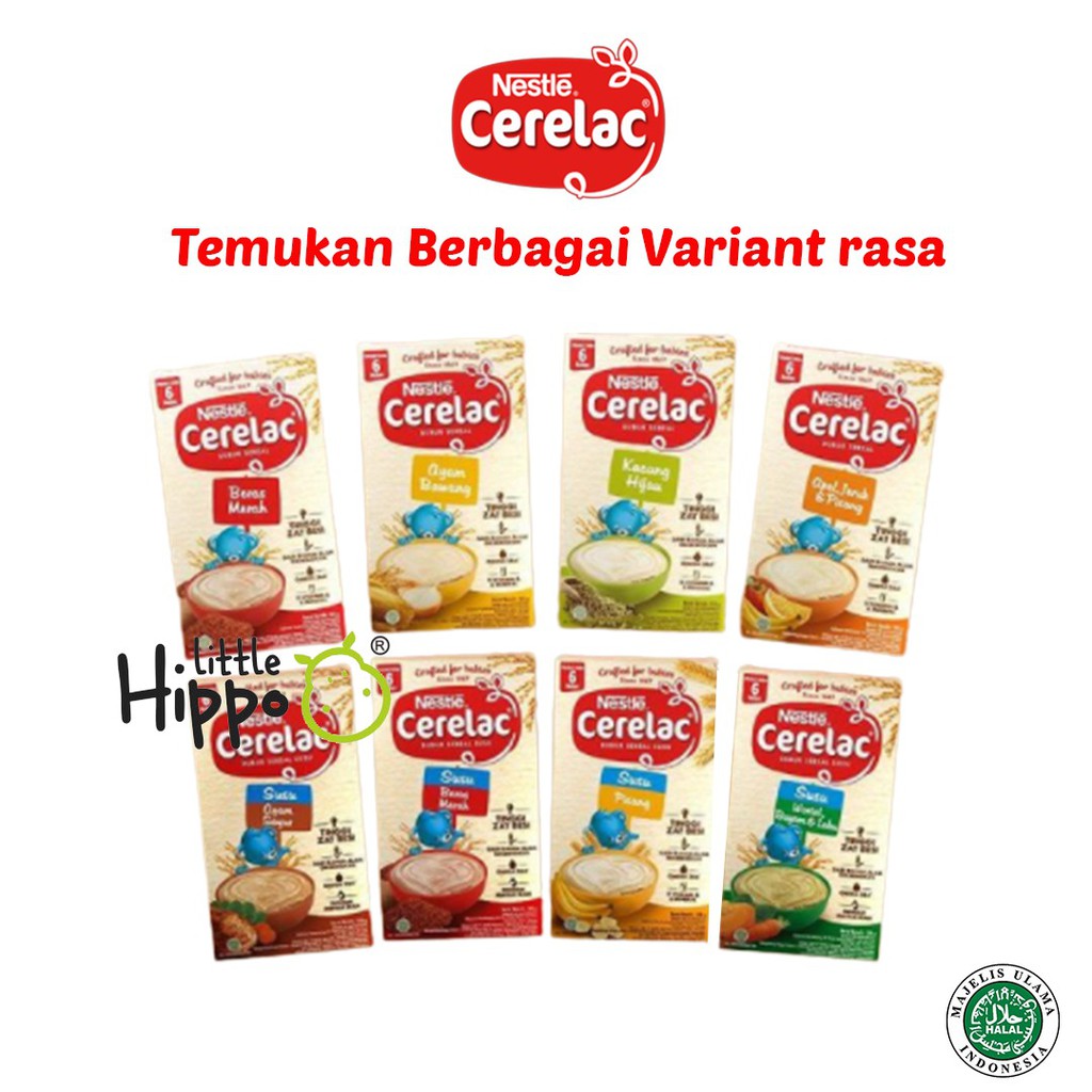 NESTLE CERELAC BUBUR BAYI MPASI Bayi / Anti GTM / Non MSG / Non pengawet / Mpasi Bayi / Bubur Bayi / Bubur Mpasi / Nestle Cerelac / Bubur Bayi Instan / Makanan Bayi / Mpasi / 120 gr