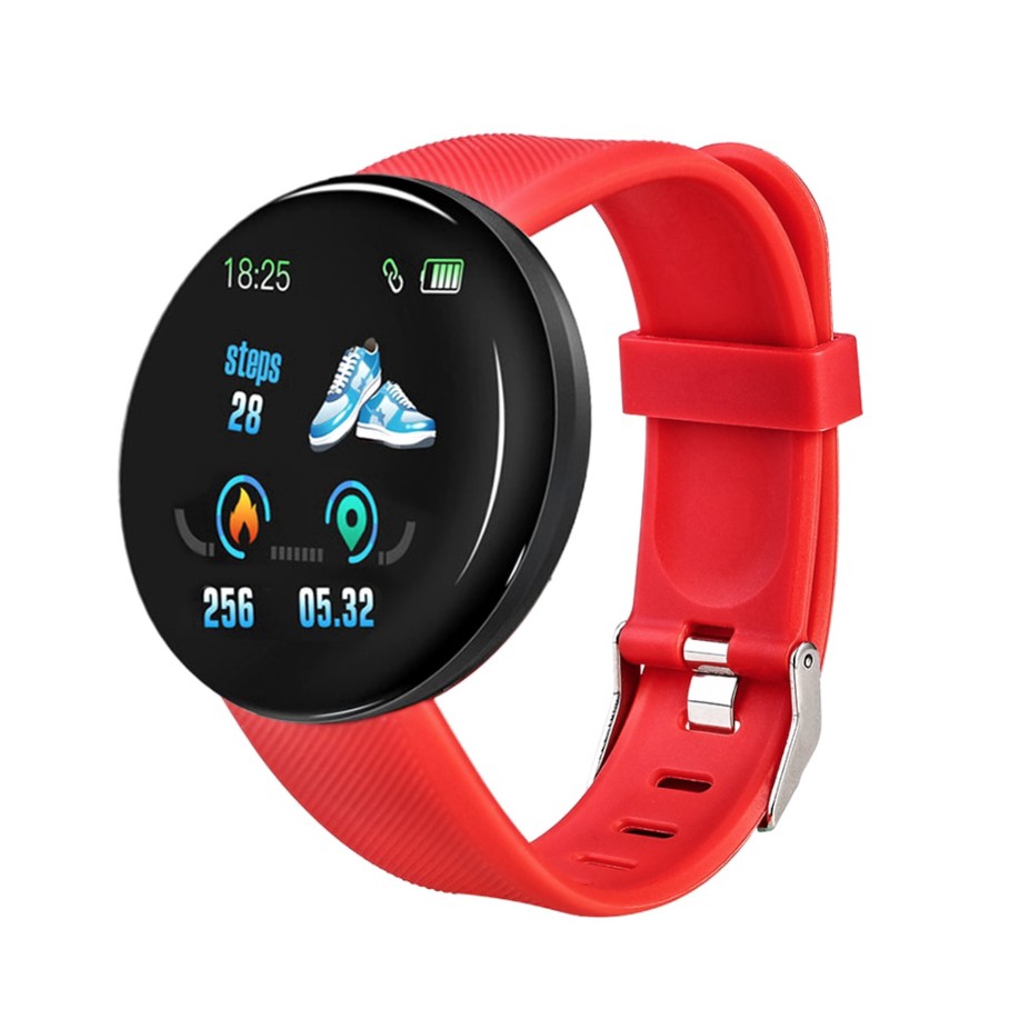 Jam Tangan Wanita &amp; Pria Smartwatch D18 Smartband Sport IP65 Anti Air IP65 untuk Fitness Tracker IP67 untuk Android/iOS