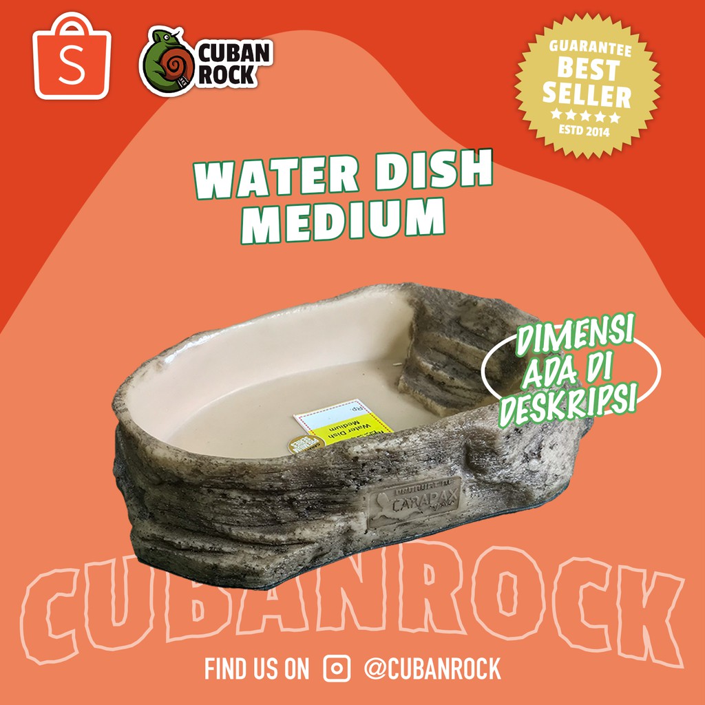 Waterdish Water dish Medium Tempat minum Reptil Varanus Iguana Ular Retic Boa Ball python