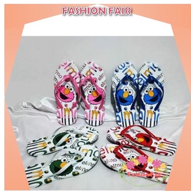 [LOKAL] Fashion Fair - SANDAL JEPIT SPON MOTIF ELMO TERBARU SENDAL ELMO