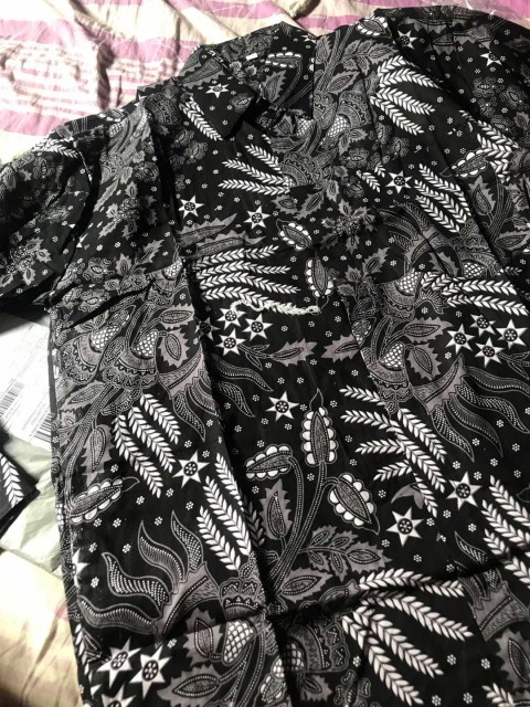 Kemeja Batik Pria Lengan Panjang Size M L Xl Xxl Bswart Batik Hrb026 Kenango Hem Panjang Padi