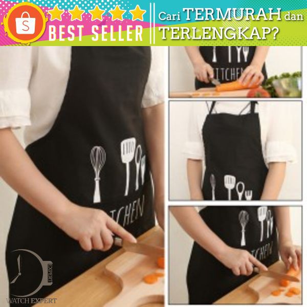 Celemek Apron Dapur - Black