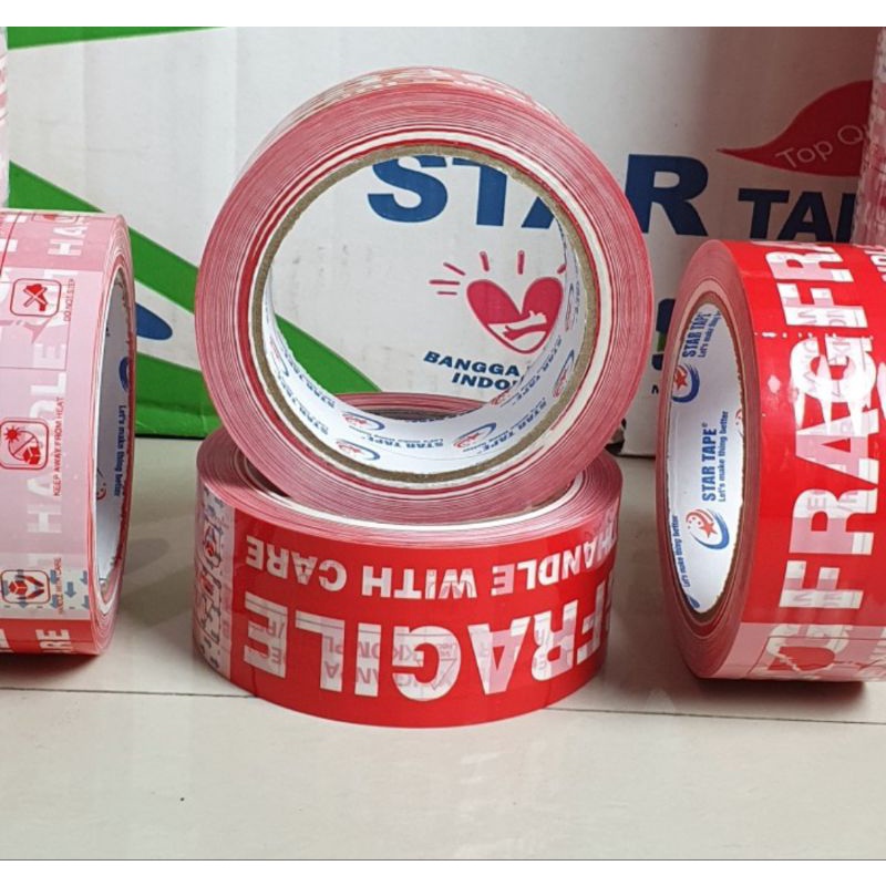 

Lakban Fragile 100 yard X 45mm Star Tape TERMURAH