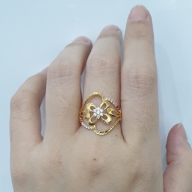 Cincin Emas Asli Kadar 700 Bentuk Bunga Unik Elegant 204 Uk 17