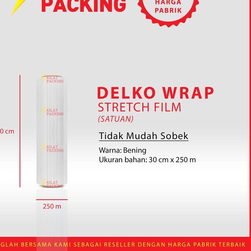 

Stretch Film Bening UKURAN 30 CM X 250 M Plastik Wrapping SATUAN