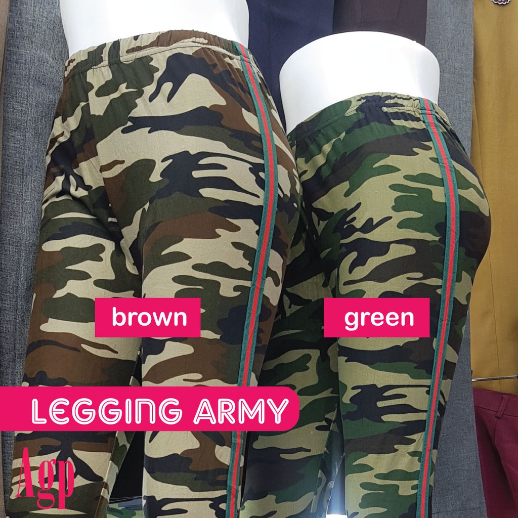 legging Army Wanita Jumbo / Leging Army Wanita / Legging Lis Army Wanita Jumbo / Agape