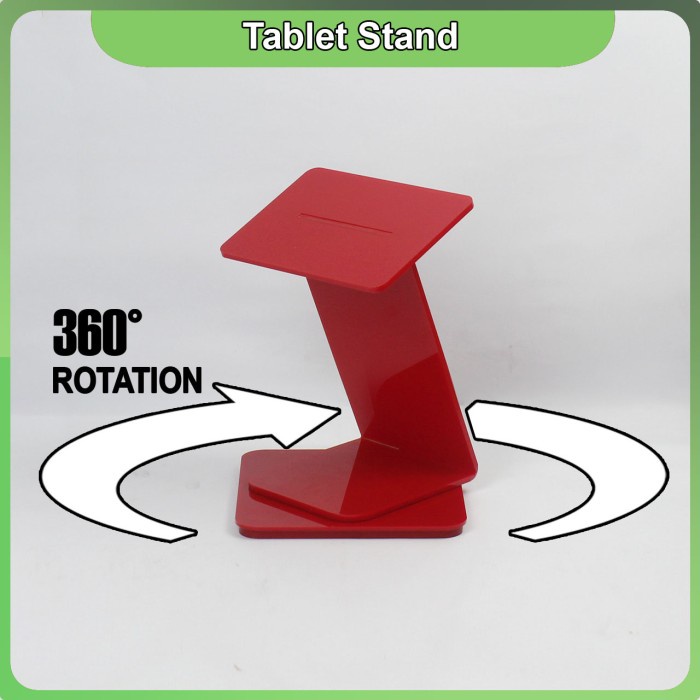 

Murah Kasir Tablet 7-13 inch Holder/Dudukan Rotate T=20cm Bahan Akrilik - Merah Tanpa Logo