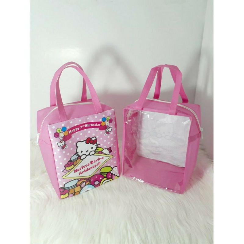 

tas souvenir ultah mika/goodie bag resleting hello kitty