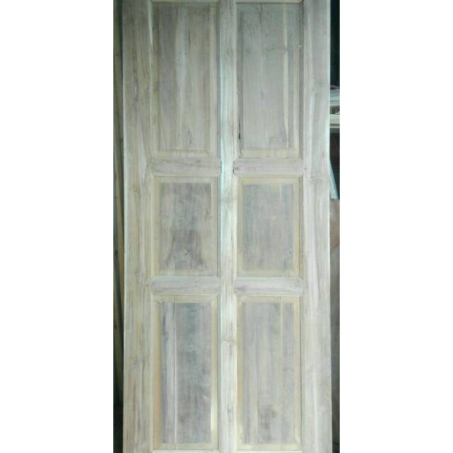 Pintu Jati Lepas Putih Baki Enam