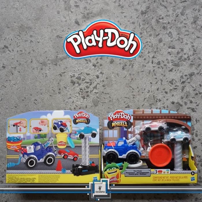 NN102 Playdoh Wheels - TOW TRUCK Playdoh semen Construction lilin mainan