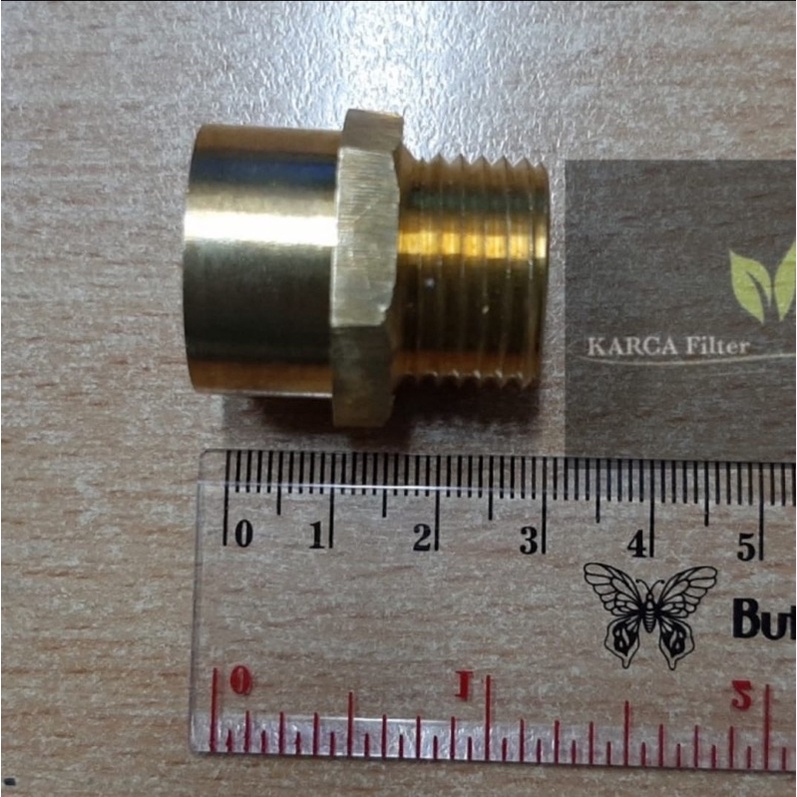 Sok Drat Luar Pipa Kuningan Drat 3/4" ke Pipa 3/4"