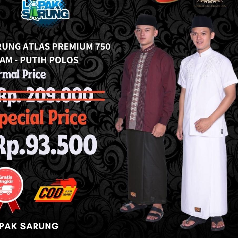 Recomend Sarung ATLAS HITAM POLOS PUTIH POLOS  SARUNG ATLAS POLOS | Sarung ATLAS  TKP Original 750 P