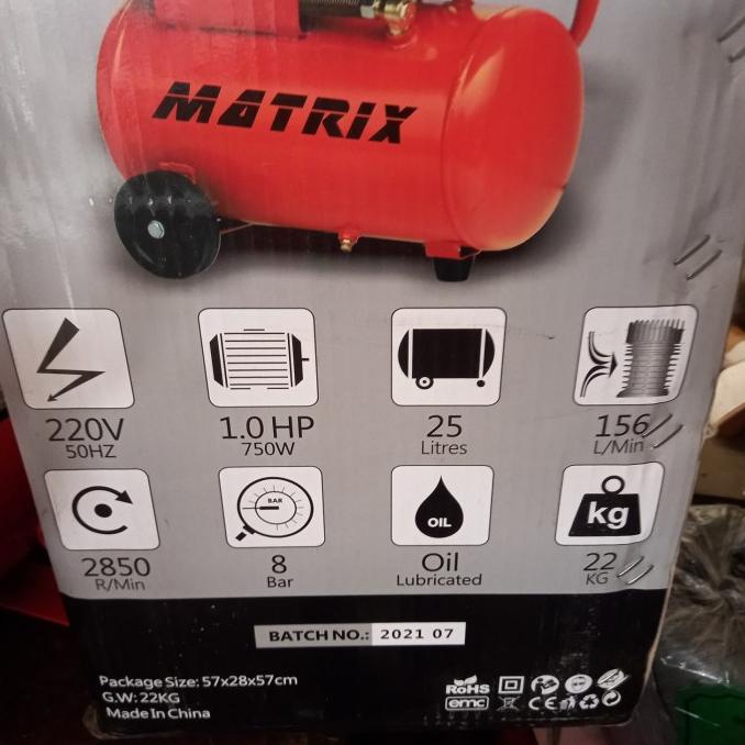 Mesin Kompresor Angin Listrik MATRIX 1 HP 25 Liter MTX-125 MATRIX murah