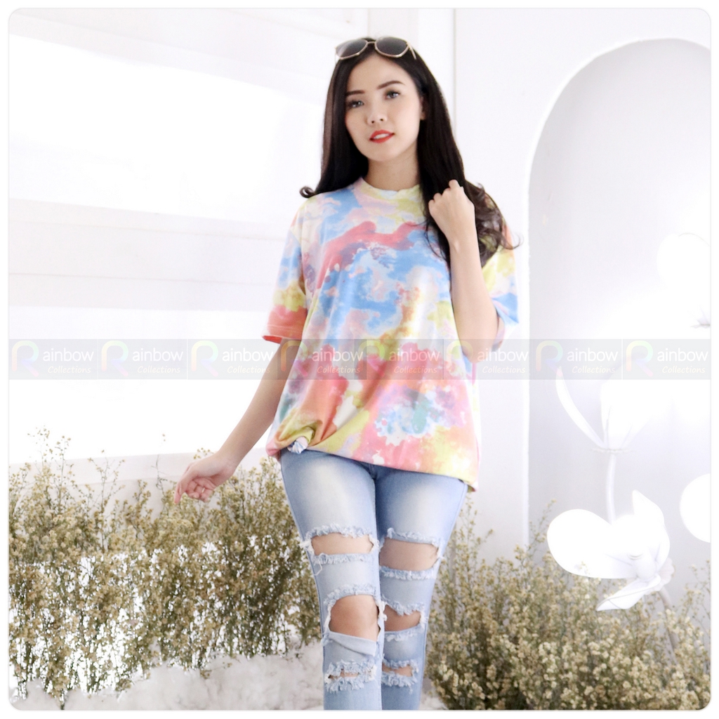 Kaos Jumbo TIE DYE / Atasan Jumbo BIG SIZE TIE DYE murah