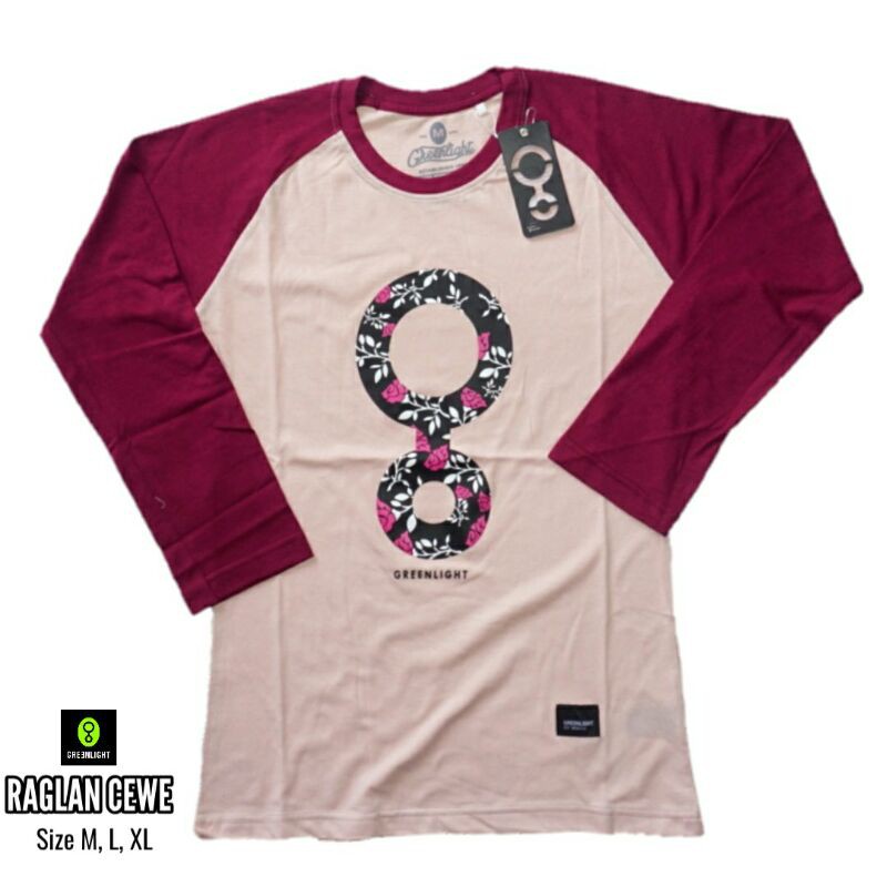 kaos distro greenlight cewek lengan panjang