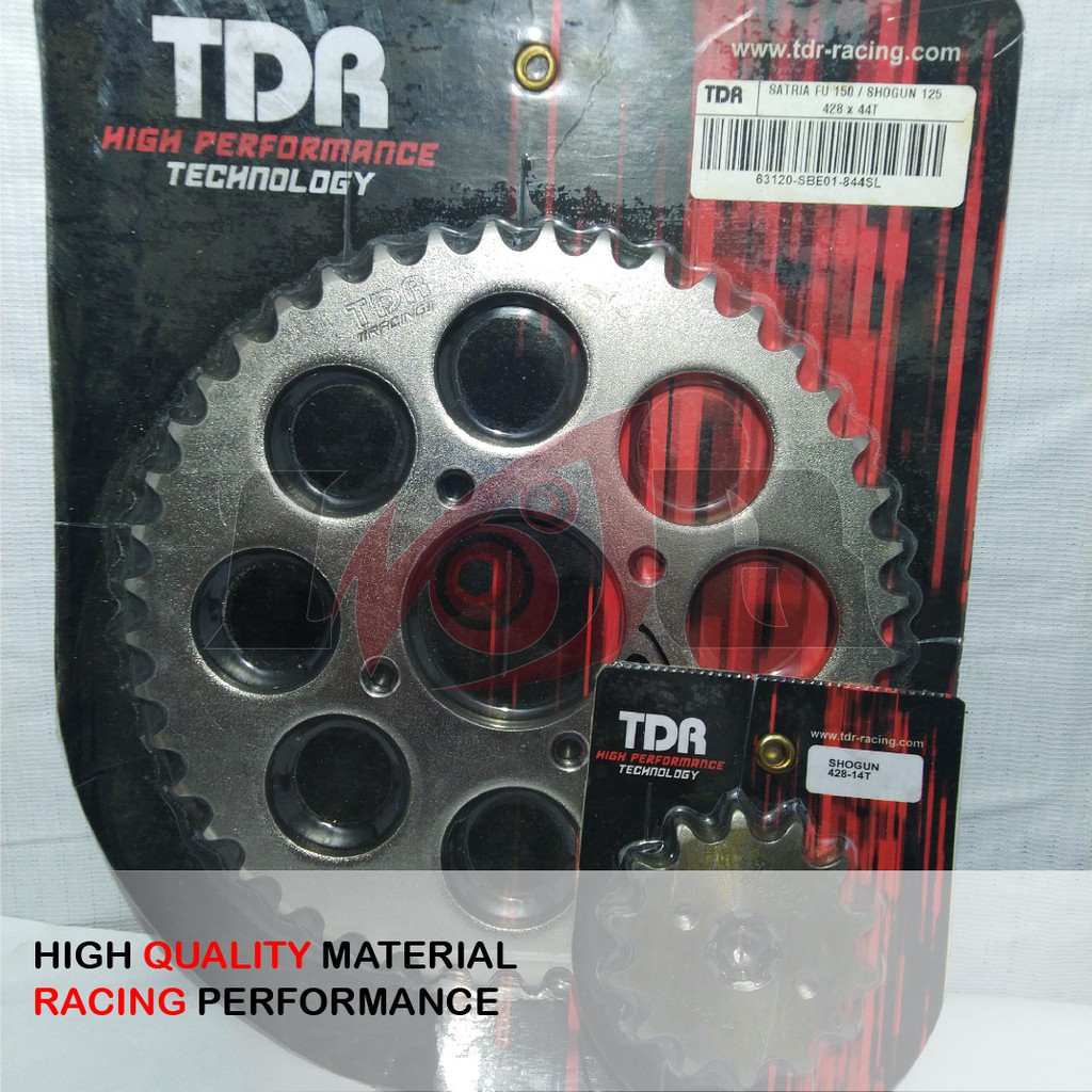 Paket Gear TDR Satria FU Shogun125 GirSet Depan Belakang Silver Racing