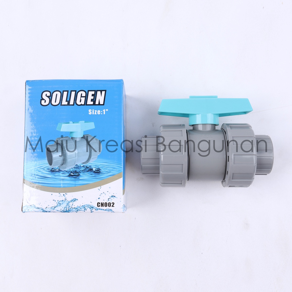 Ball Valve Watermur SOLIGEN 1 Inch Water Mur Stop Kran PVC Inci Keran Air 1Inch 1Inci 1&quot; CN002 CN 002