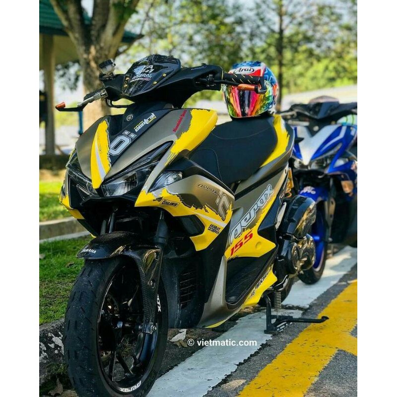 decal aerox 155 kuning variasi
