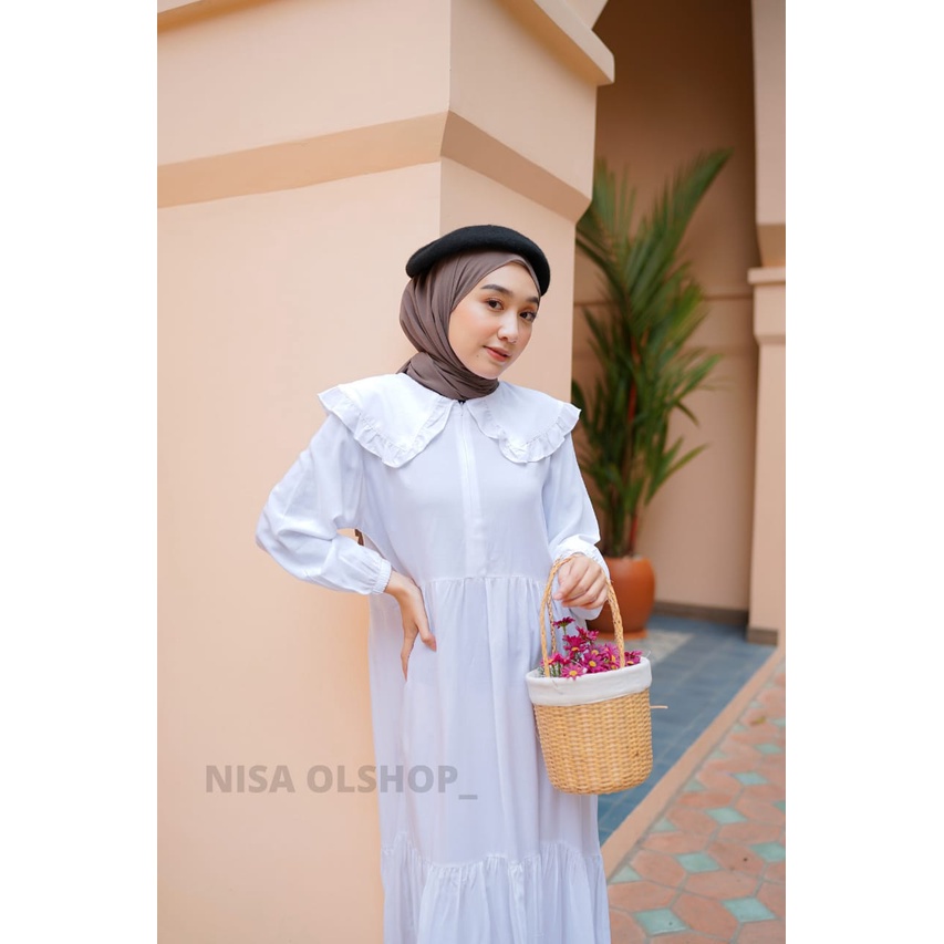 MARITA MIDI DRESS - KATUN RAYON - BAHAN ADEM - UKURAN  L-XL - PAKAIAN WANITA - BISA COD