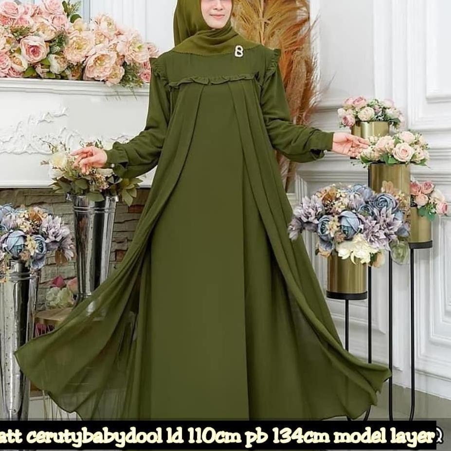 ✤ Ayesha Maxy / Gamis Ceruty Babydoll Terbaru Kekinian / Fashion Muslim / Dress Wanita Murah ™
