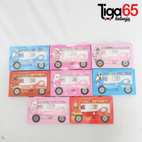 

Pensil Set Paket Alat Tulis Tempat Pensil Sekolah Lucu 6018 Stationery Set Souvenir Ulang Tahun