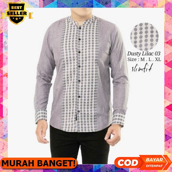 Kemeja Koko (Kemko) Lengan Panjang Rabbani Terbaru 2022 - Turqut Blg Kemeja Koko Lilac / Baju Koko S