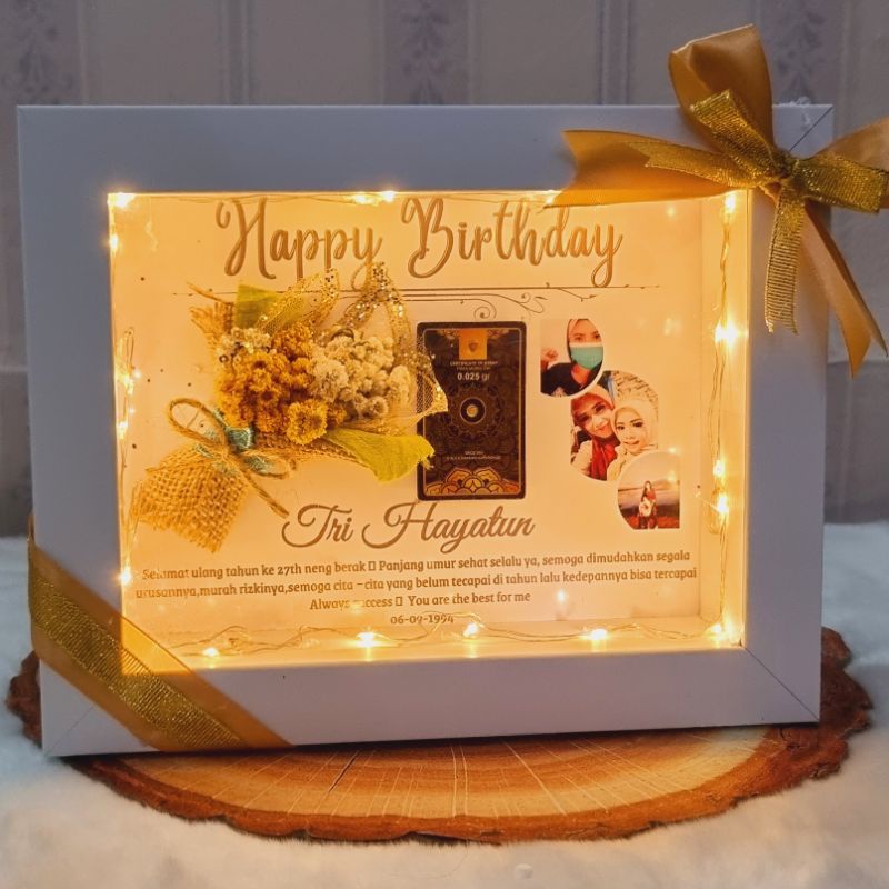 SEHARI JADI Frame Lampu / Light Frame 3D / Bingkai Foto