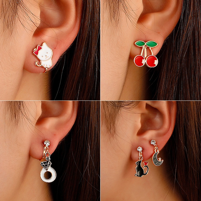 Anting Tusuk Wanita Lucu Korean Style Varian Model Import - Anting Tusuk Buah